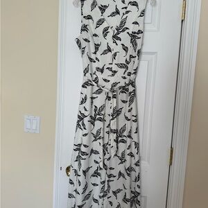 T Tahari Black and Off WhiteHalter Jumpsuit